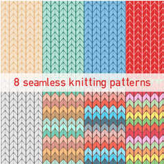 Set with color seamless knitted patterns