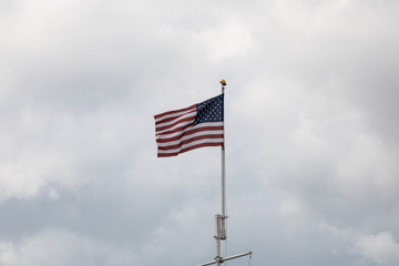 American flag near Flamingo Visitor Center of Everglades National Park