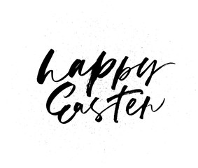 Happy Easter phrase. Hand drawn brush style modern calligraphy.