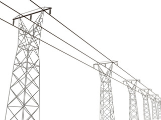 Electrical towers with wires