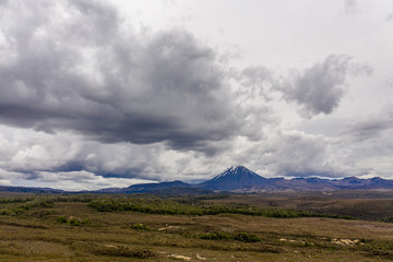 Obraz premium Clouds over Mt Ngauruhoe, New Zealand
