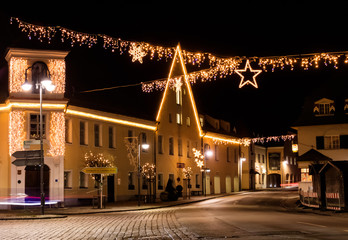 Christmas market at night at Arnstorf-Bavaria-Germany