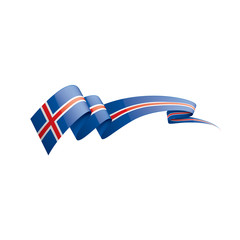 Iceland flag, vector illustration on a white background