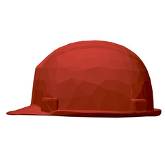 Red protective helmet