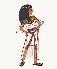 female costume from ancient egypt new kingdom cartoon
