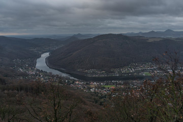 View for valley of river Labe from Vysoky Ostry hill
