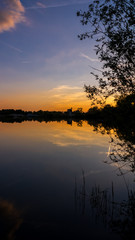 Smartphone HD wallpaper of beautiful sunset near Kuehmoos - Bavaria - Germany