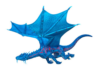 Obraz na płótnie Canvas 3D Rendering Fairy Tale Dragon on White