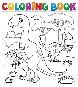 Coloring book dinosaur subject image 4