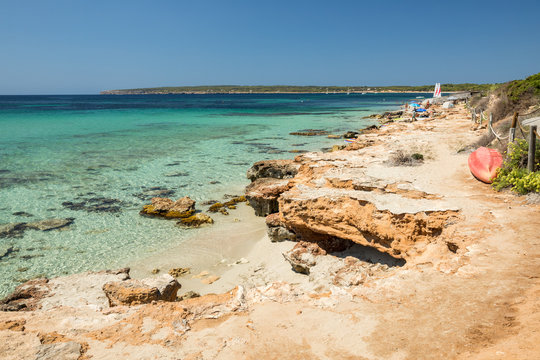 Migjorn beach, Formentera island. Spain