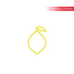 Lemon simple line icon in color. Outline lemon vector icon. Fully editable.
