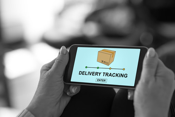 Delivery tracking concept on a smartphone