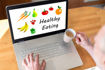 Healthy eating concept on a laptop