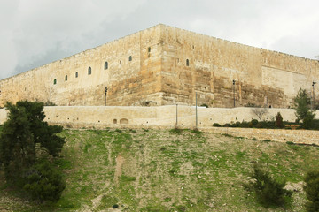 An ancient wall from the time of the second temple.