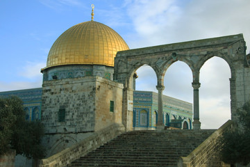 Mosque of the dome of the rock in Jerusalem.