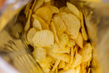 potato chips in a bag