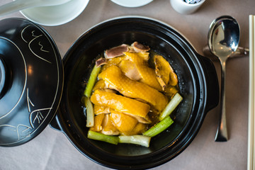Stewed chicken with 