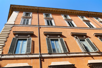 Facade of a Building in Rome, Italy