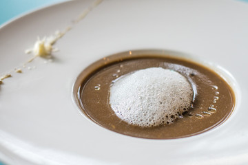 Truffle Porcini Mushroom Soup with parmesan foam
