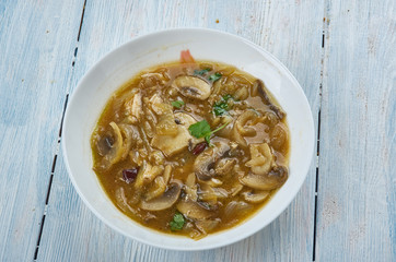 Caramelized Onion, Fennel,  Mushroom Soup