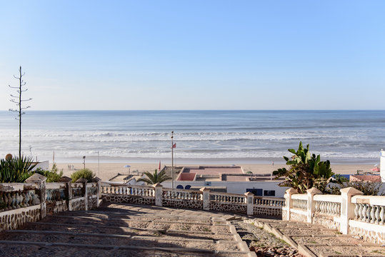 Sidi Ifni, Morocco : 2017 October 26 : Atlantic Ocean in winter on Sidi Ifini, Morocco.