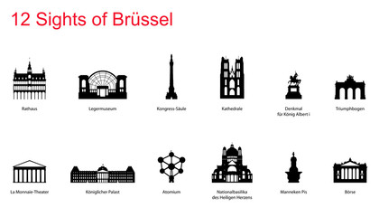 Brüssel Sights - obrazy, fototapety, plakaty