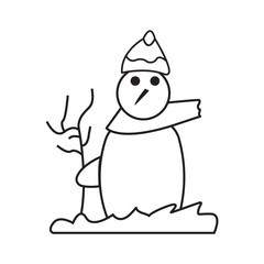 snowman line icon vector design graphic illustration