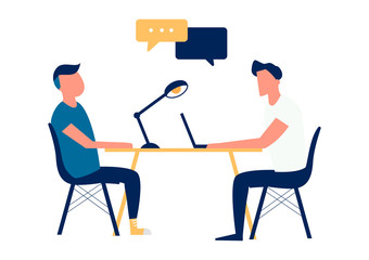 Job agency. Job interview, recruitment agency vector illustration.