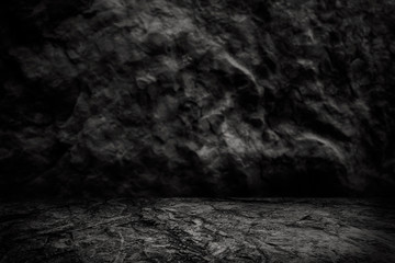 rock floor table with dark background