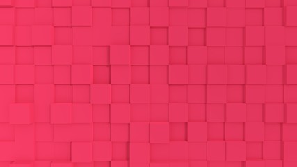 red wall background with squares structure in 3d effect