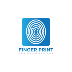 Finger print concept logo and icon design template