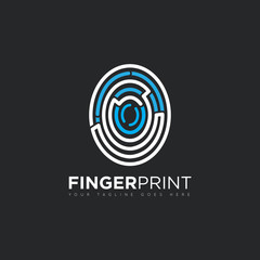 Finger print concept logo and icon design template