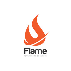 flame logo and icon vector illustration design template