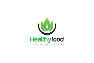 healthy food logo and icon vector design template