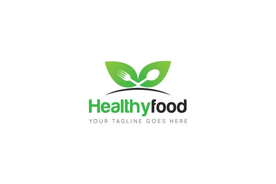 healthy food logo and icon vector design template