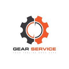 gear service logo and icon vector illustration design template