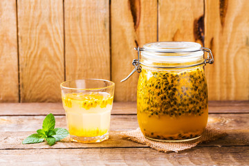 Passion fruit drinks. Homemade passion fruit 