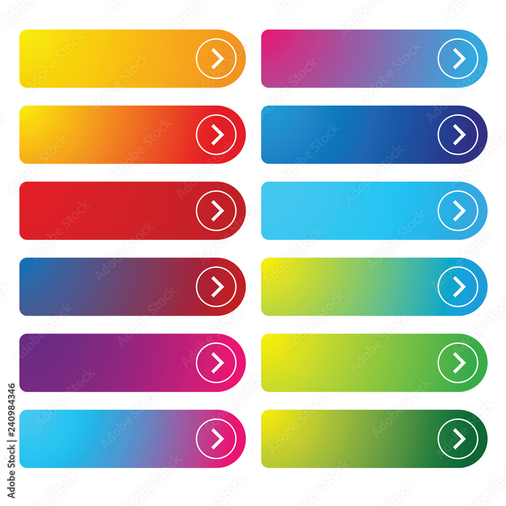 Poster colorful empty web button set