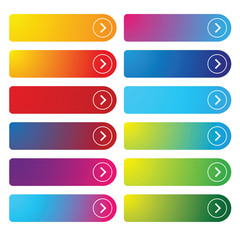 Obraz premium Colorful empty web button set