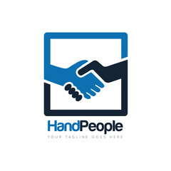 people deal handshake logo and icon vector design template