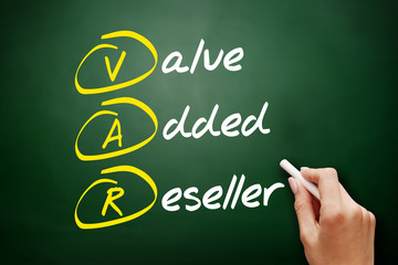 VAR - Value Added Reseller acronym, business concept background. - obrazy, fototapety, plakaty