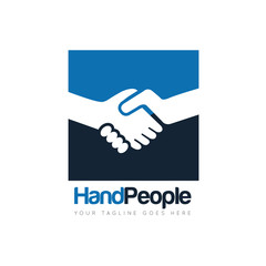 people deal handshake logo and icon vector design template