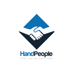 people deal handshake logo and icon vector design template