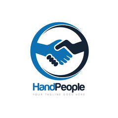 people deal handshake logo and icon vector design template