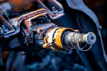 Rusted steering wheel column