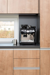 Coffee machine in contemporary kitchen