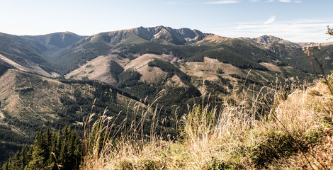view from Ohniste hill in autumn Nizke Tatry mountains in Slovakia