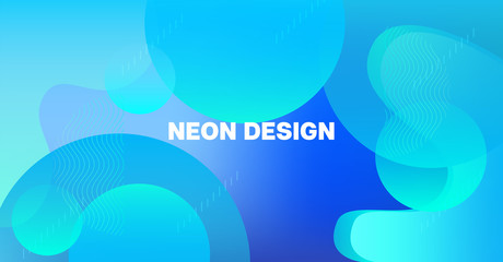 Bright Neon Gradient Overlay Futuristic Vector Pattern. Fluid Color Retro Tech Glitch Circles Cover. Festival Poster Business Internet Background. Cool Simple Main Web Page Iridescent Geometric Design