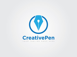 Obraz premium pen logo, icon and symbol vector ilustration design template