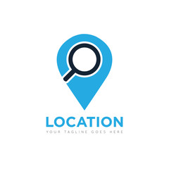 search location pin logo, icon, symbol, vector design template